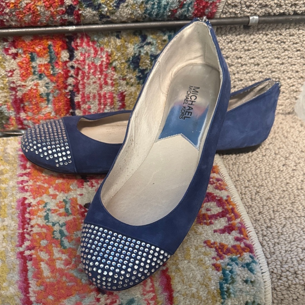 Michael Kors Navy Studded Flats